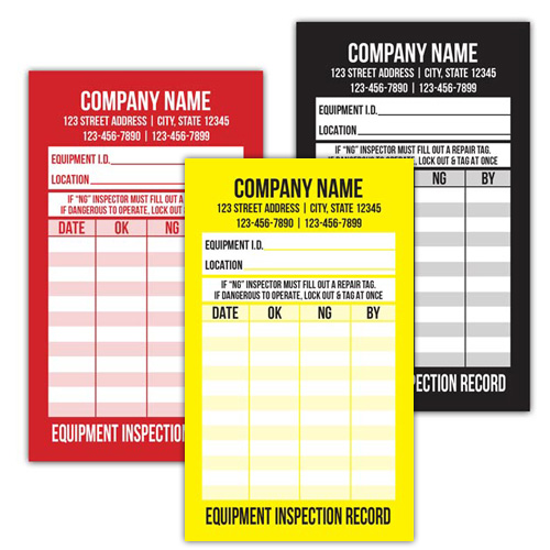 Equipment Inspection Labels Designs