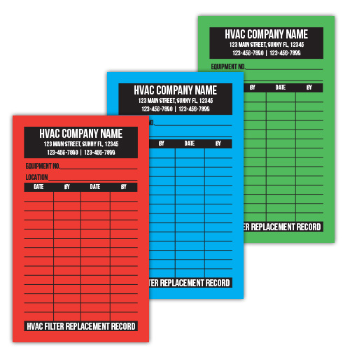 HVAC filter replacement labels designs