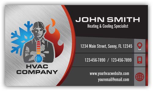 HVAC Mechanic Business Cards