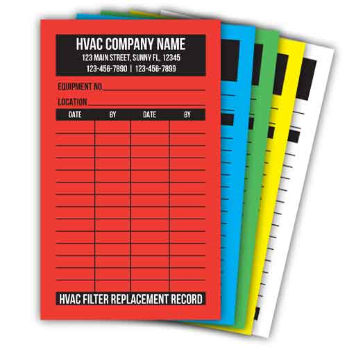 HVAC Filter Replacement Record Labels