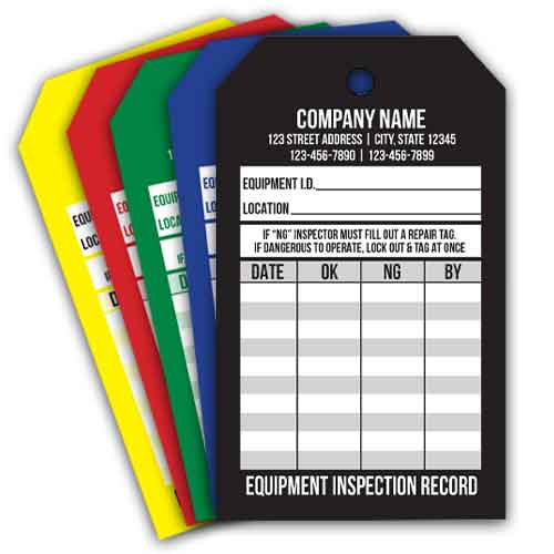 Equipment Inspection Record Tags