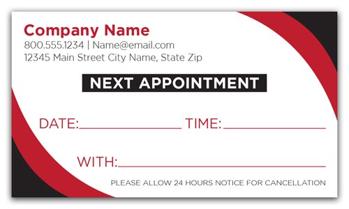 Black and Red Appointment Cards