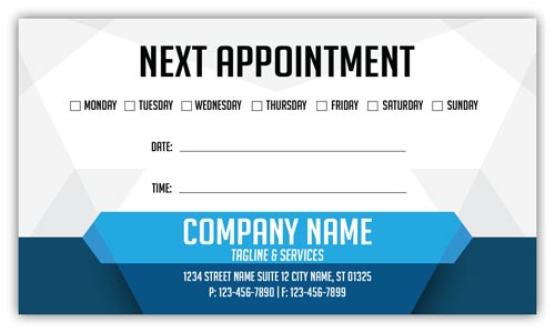 Standard Blue Appointment Cards