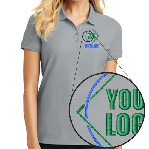 Port Authority Ladies Pique Embroidered Logo Polos
