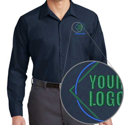 Red Kap Long Sleeve Embroidered Logo Technician Shirts