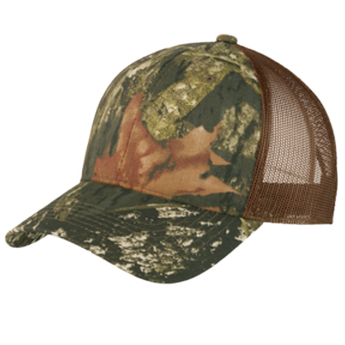 Camouflage Mesh Trucker Caps with Embroidered Logo