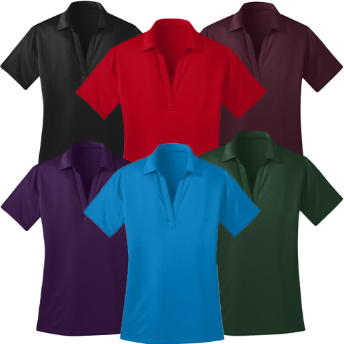 Port Authority Ladies Silk Touch Embroidered Logo Polos