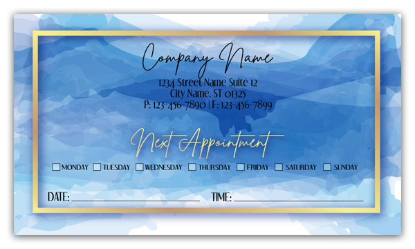 Blue Painters Appointment Cards