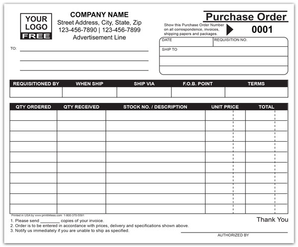 Purchase Order Business Forms