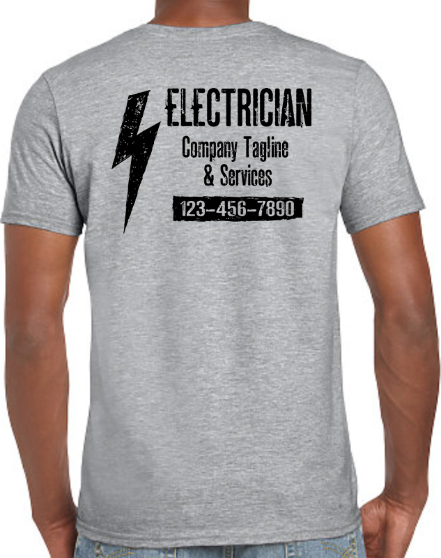 Electrician Lightning Logo Shirts - Back Imprint