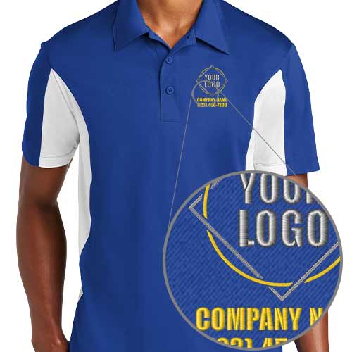 Sport-Tek Side Blocked Polos with Custom Embroidered Logo