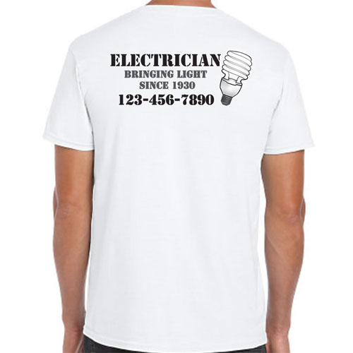 Electrician Modern Lightbulb Work Shirts