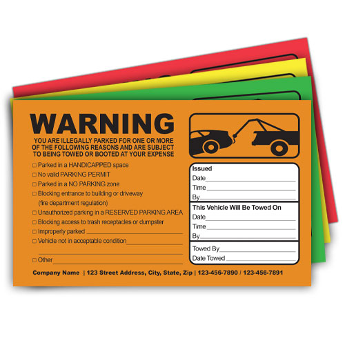 Towing Warning Stickers: Custom Business Labels