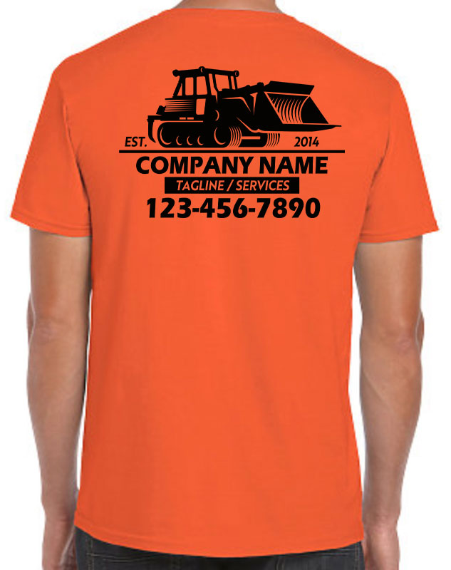 Bulldozer Construction Company Uniforms back imprint