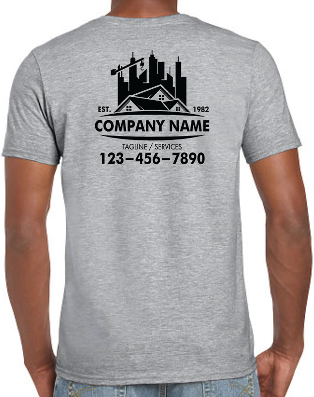 Commercial Construction Company Uniforms back imprint