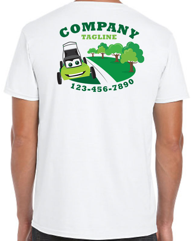 Lawn Mower Service Work Shirts with back imprint