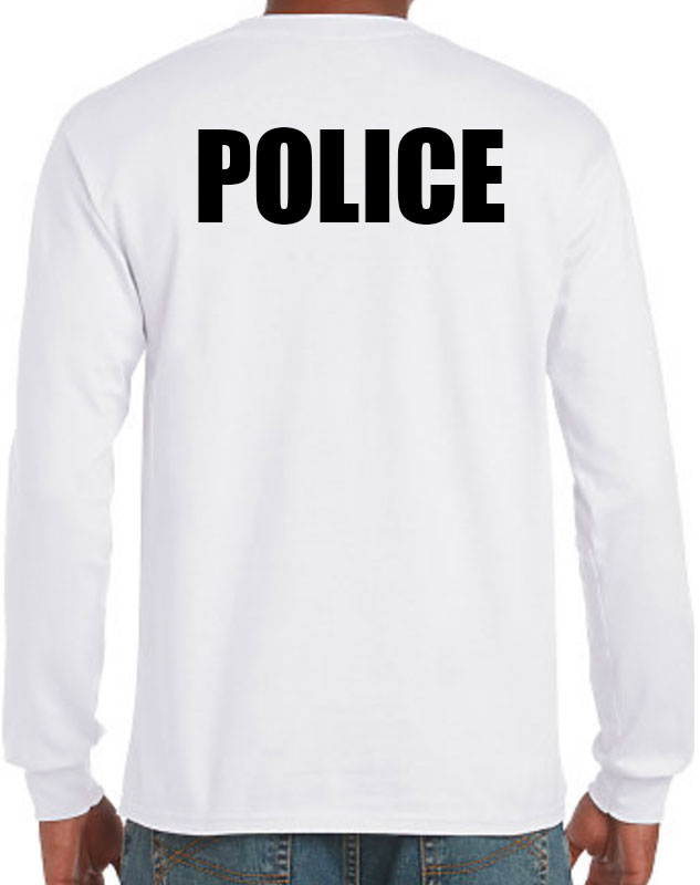Custom Long Sleeve Police Shirts back imprint