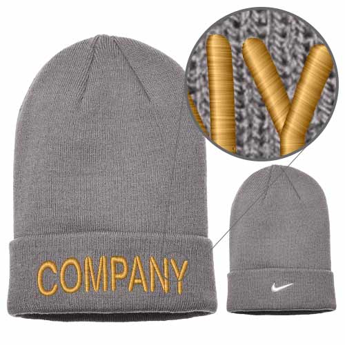 Nike Team Grey Beanie with Embroidered Text