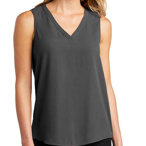 Ladies Grey Sleeveless Blouse with digital imprint