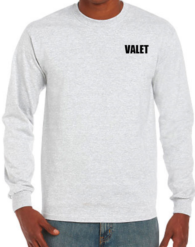 Valet Long Sleeve Uniforms front left imprint