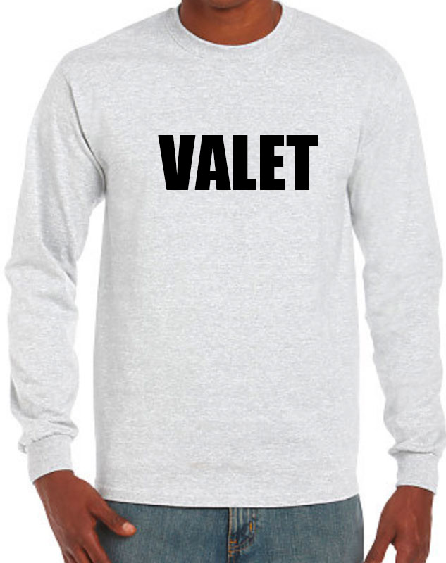 Valet Long Sleeve Uniforms front imprint