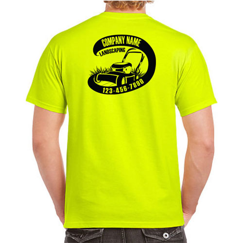 Custom Printed Mowing Services Work Shirts