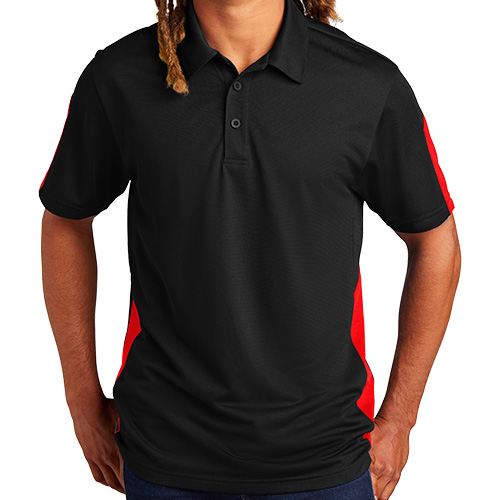 Embroidered Sport-Tek Textured Colorblock Polo