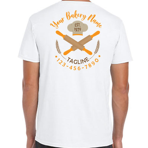 Bakery Chef Company T-Shirts with Rolling Pin Logo