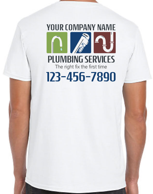 Full Color Plumbing Services Work Shirts with back imprint