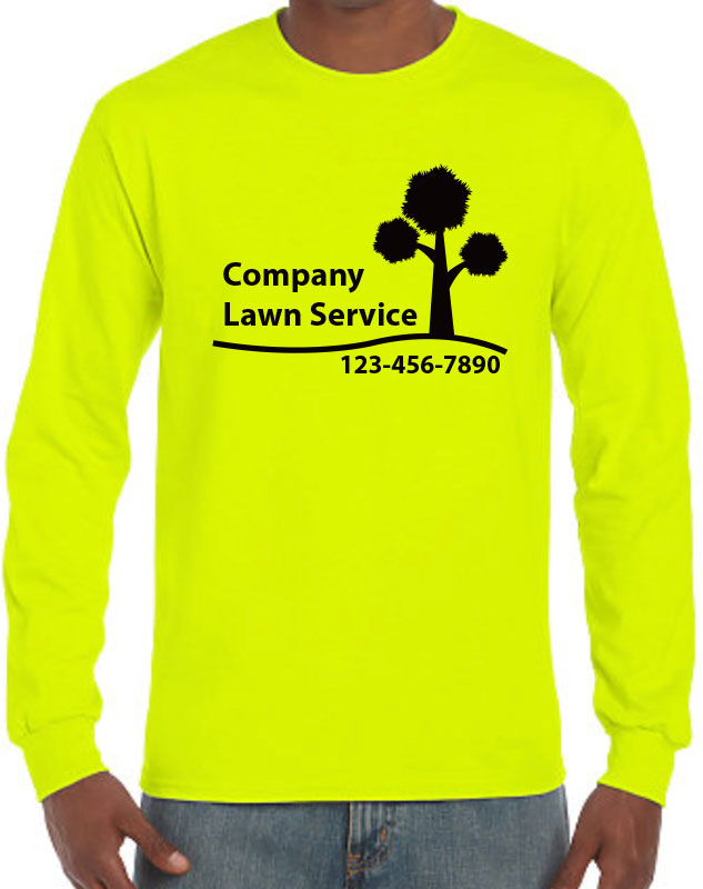 Long Sleeved Landscaping Work Shirts with front imprint