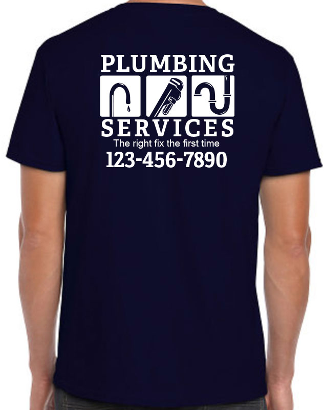 Plumbing Service Work Shirts with back imprint