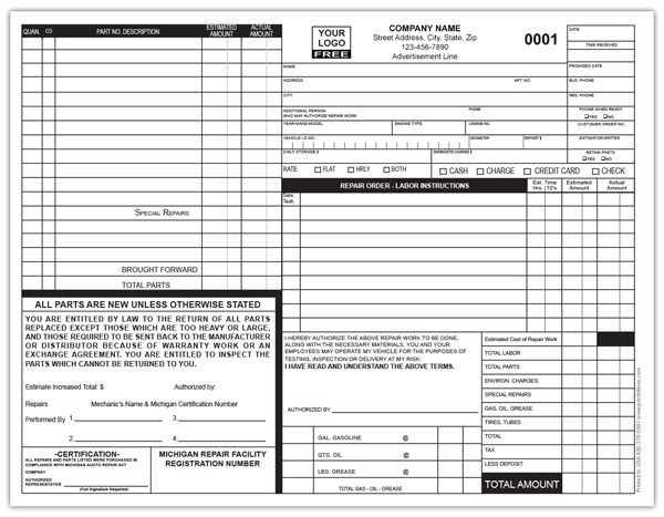 Michigan Approved Auto Form