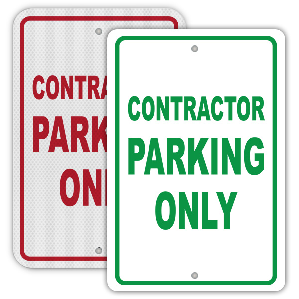 Contractor Parking Only Sign