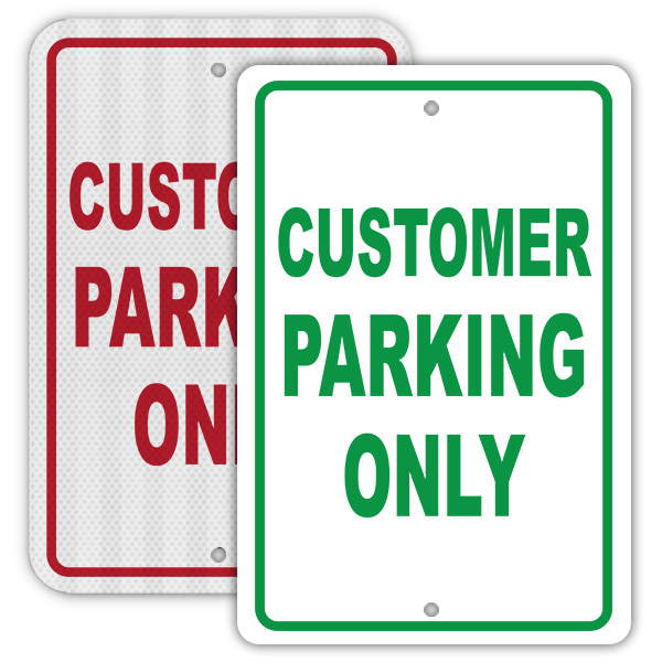 customer parking only ロードサイン Customer Parking Only Sign Kit with Post and Base | Zing