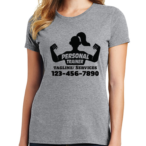 Personal Trainer Uniform Ladies T-Shirt with female trainer