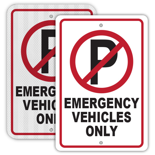 No Parking Emergency Vehicles Only Sign