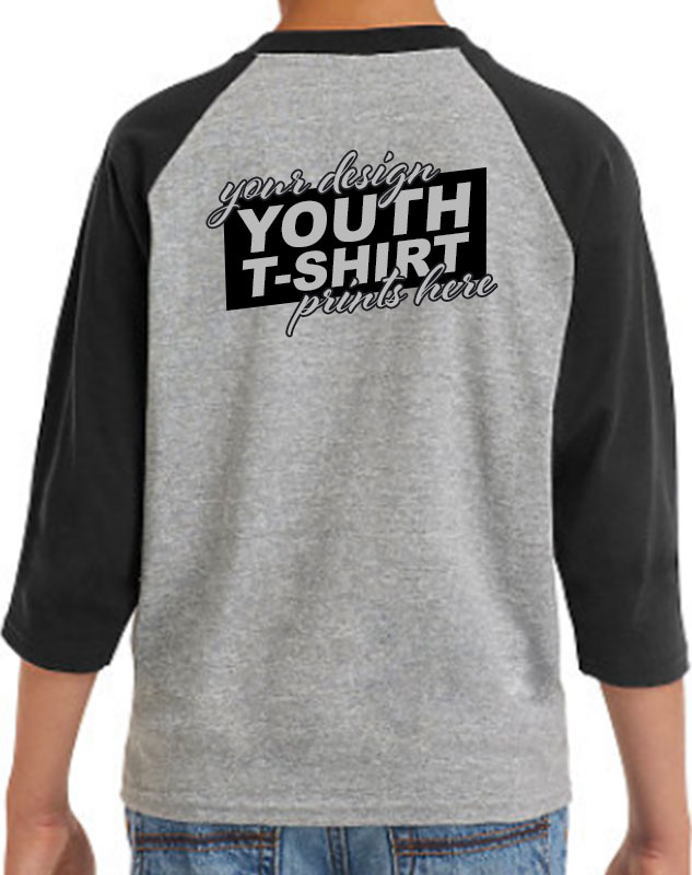Personalized Raglan Youth Shirts with back imprint