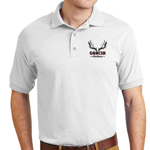 Reindeer Antler Family Holiday Polo Shirts
