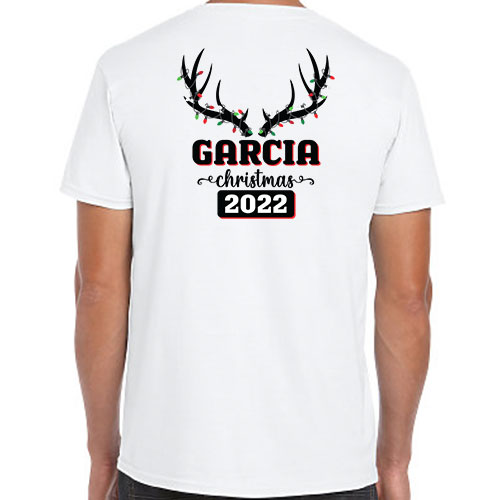 Reindeer Antler Family Holiday Shirts with back imprint