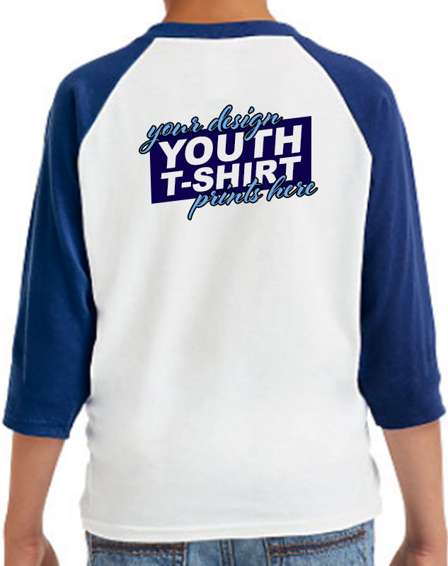 Personalized Raglan Youth Shirts with back imprint