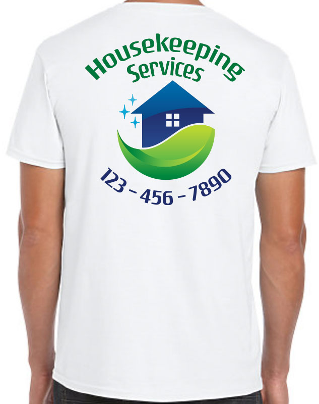 Green Housekeeping Crew T-Shirt with back imprint