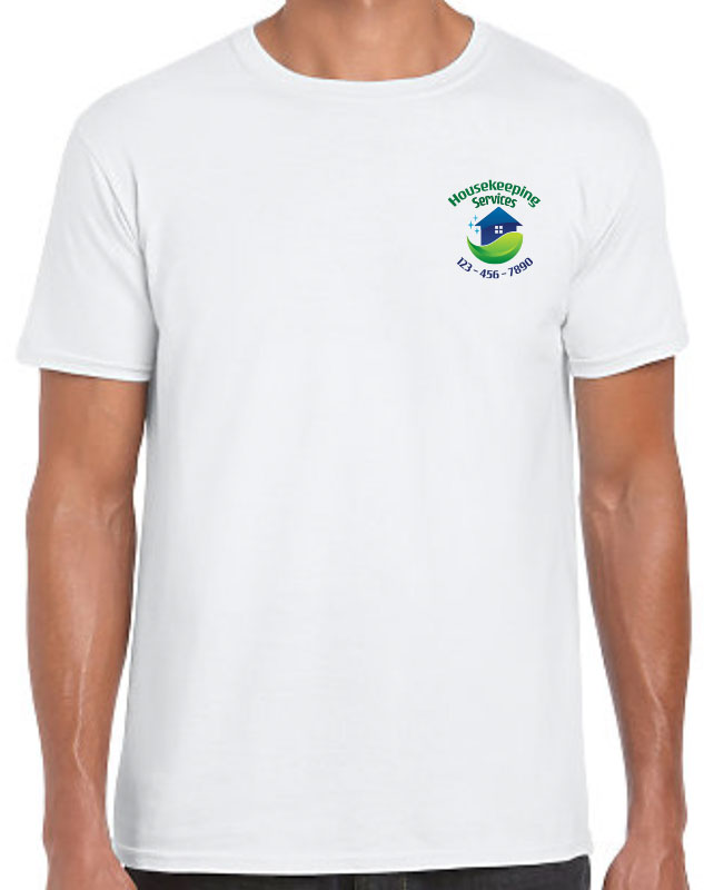 Green Housekeeping Crew T-Shirt with front left chest
