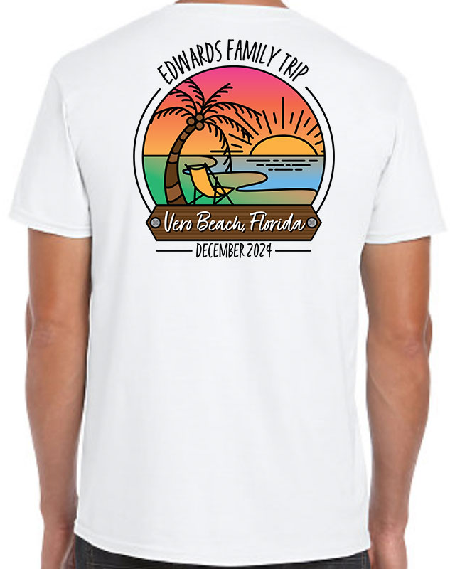 Personalized Beach Vacation Family Shirts with back imprint