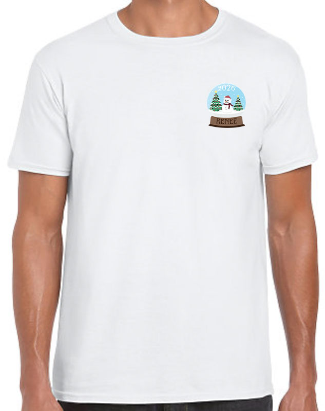 Holiday Snow Globe Family Shirts with front left chest imprint