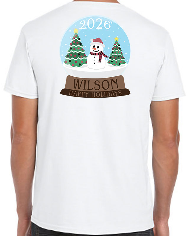 Holiday Snow Globe Family Shirts with back imprint