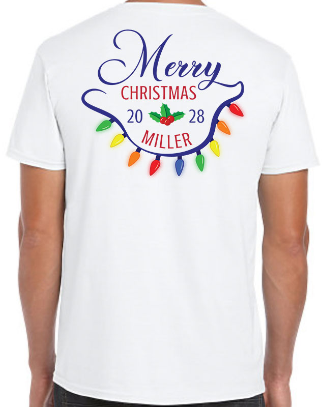 Family Holiday Lights Shirt with back imprint