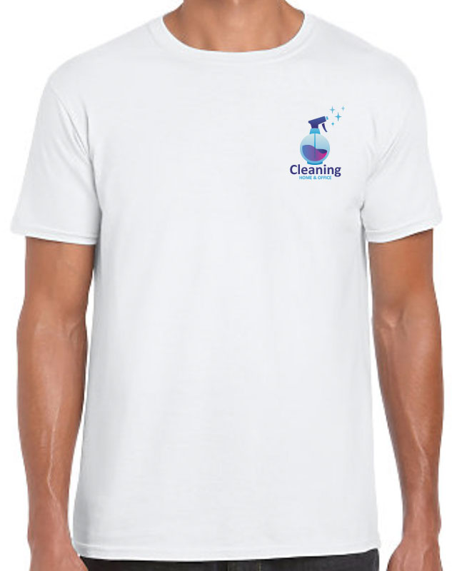 Cleaning Team Crew T-Shirt with front left imprint