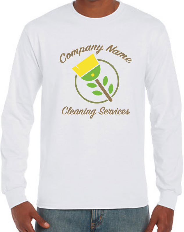 Long Sleeve Organic House Cleaning Crew T-Shirt