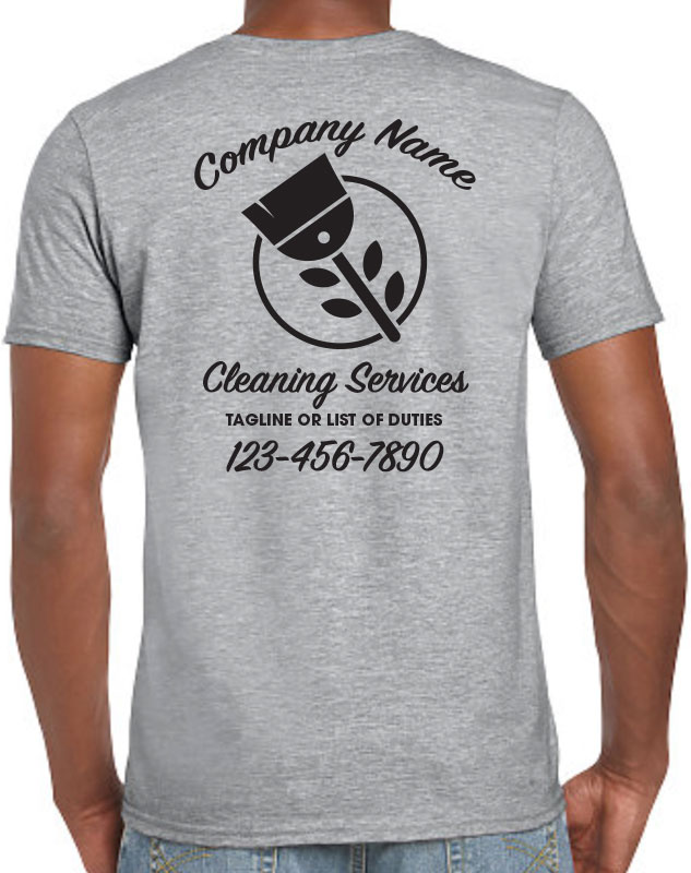 Organic House Cleaning Crew Uniforms with back imprint