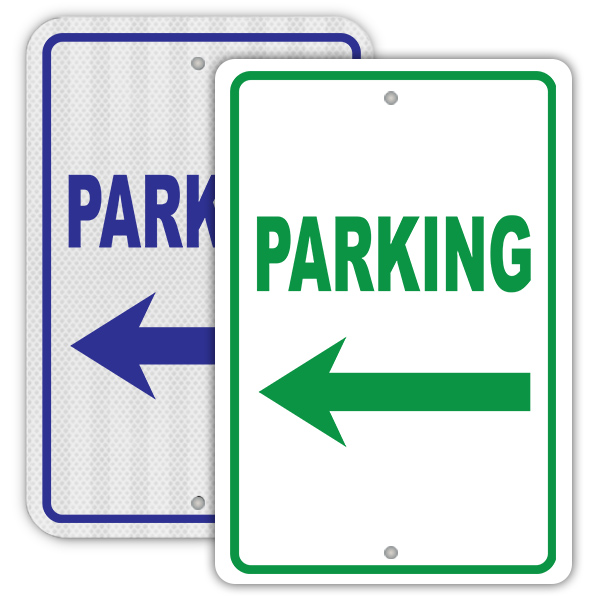 Parking Sign with Arrow